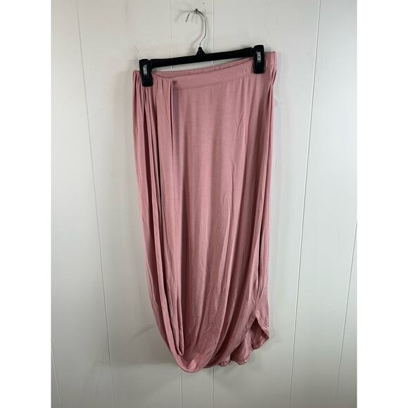 Free People FP Beach Womens Ruched Daphne Pull-on Midi Skirt Pink Size XS - Picture 5 of 8